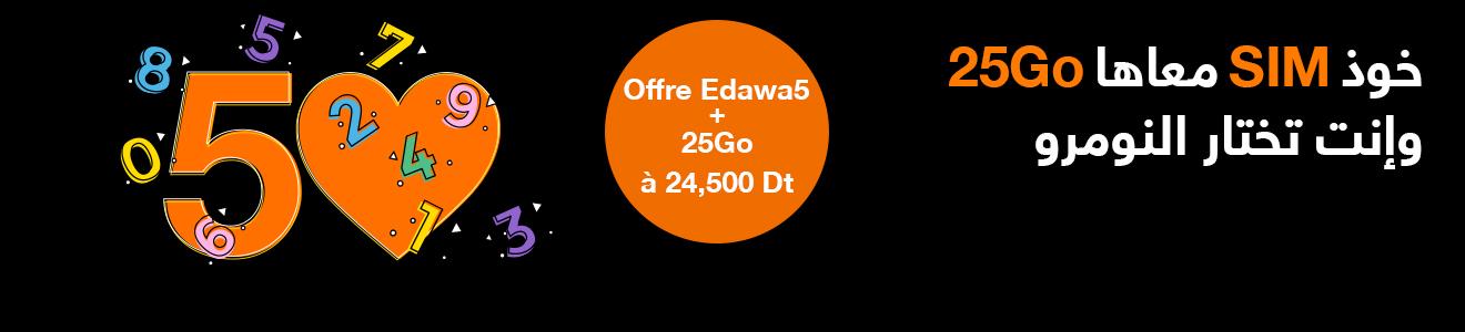 Offre Mobile prépayée Edawa5 | Orange Tunisie